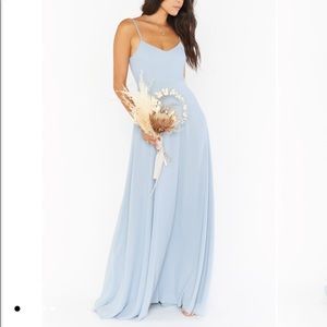 Show me your mumu steel blue chiffon dress size small